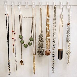 Vintage Statement Necklace Lot Mixed Metals Boho Modern Retro Y2K Festival Chic